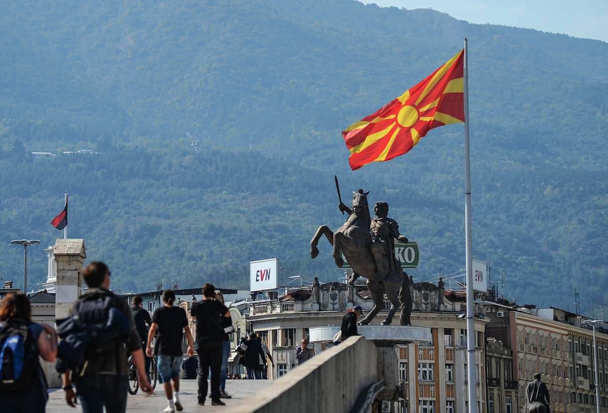 Памятник "Воин на коне" в городе Скопье.&nbsp;
Фото: &copy; РИА "Новости"/Алексей Витвицкий