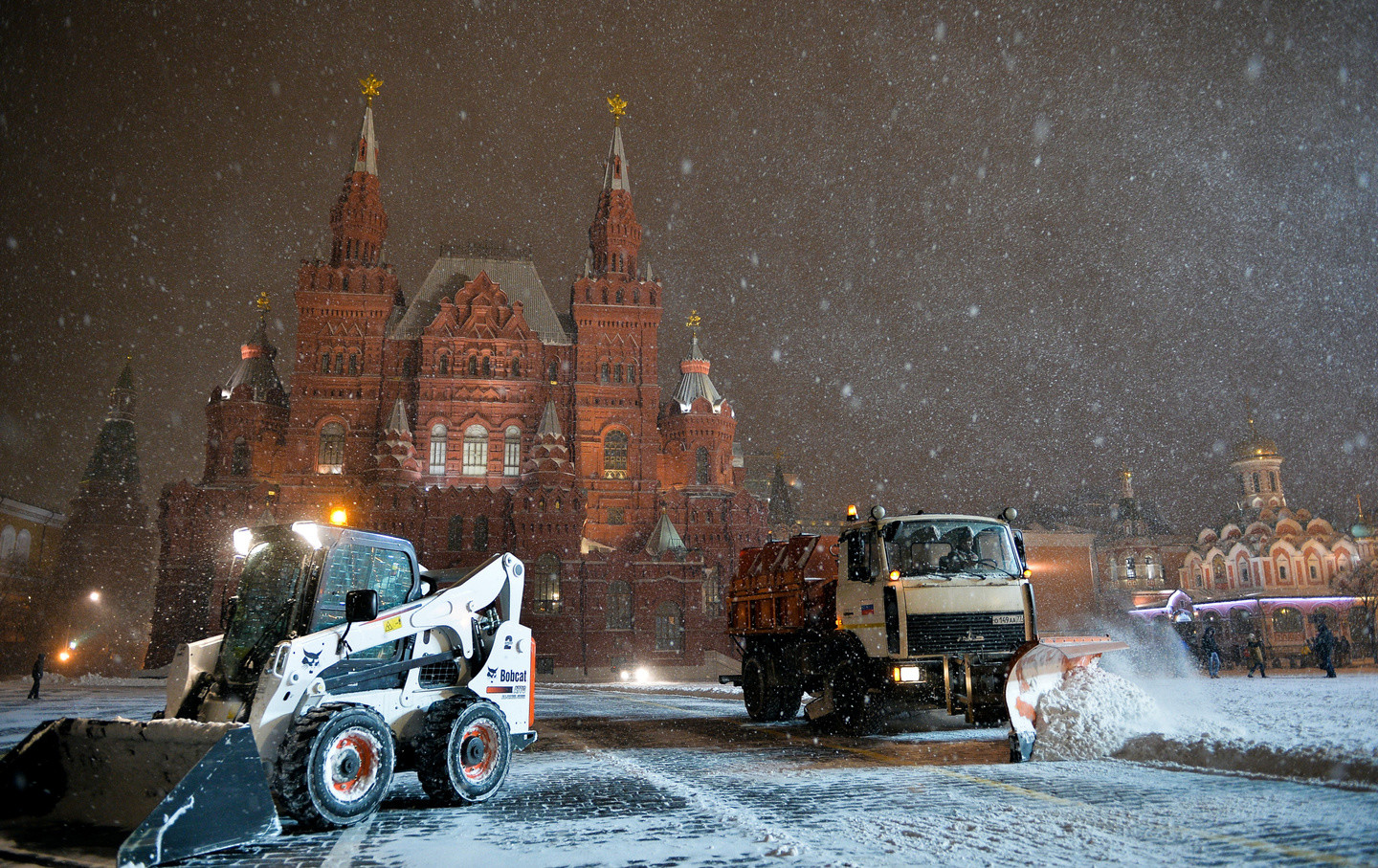 Москва красная площадь снегопад