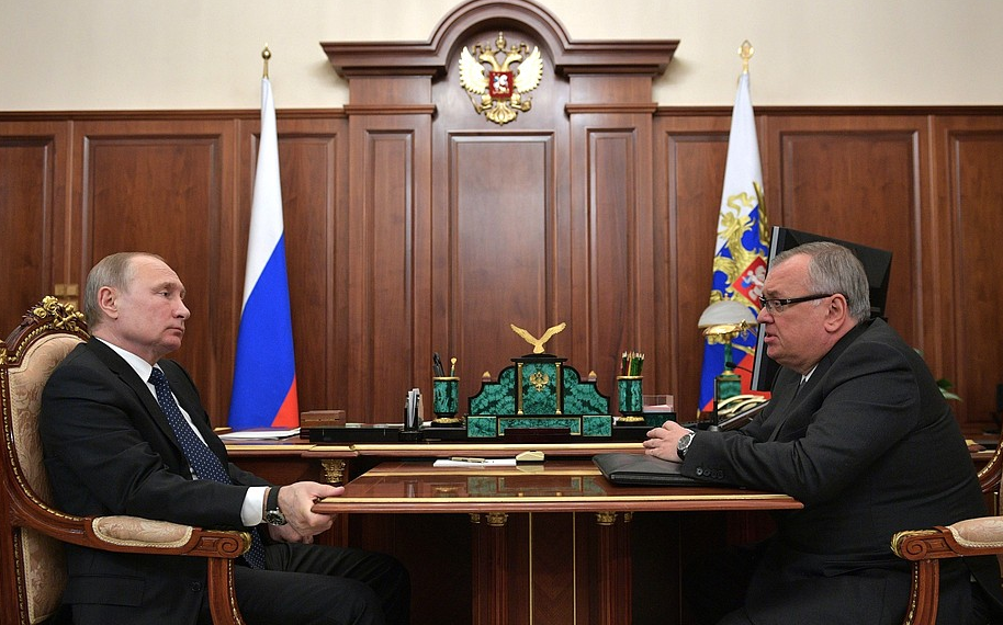 Путин на встрече с Костиным. Фото: © Пресс-служба Кремля 
