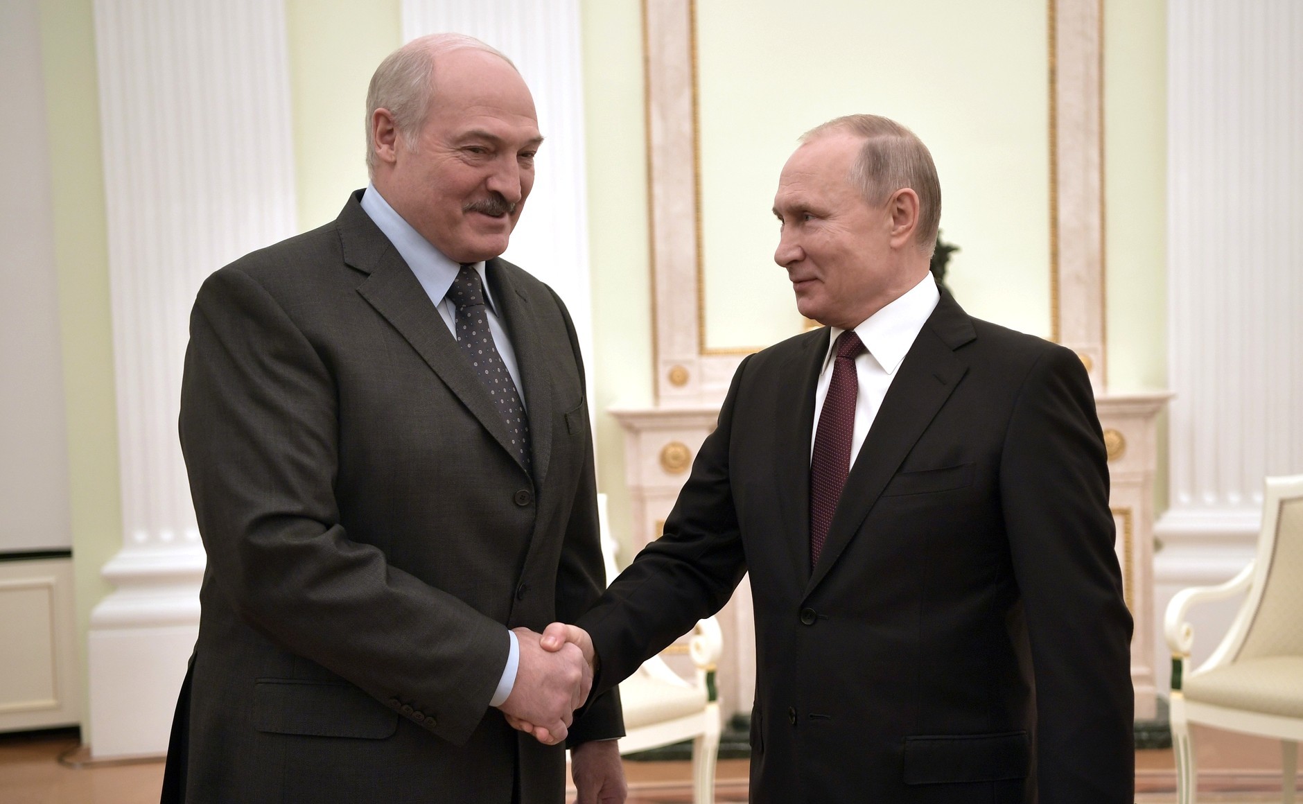 Президент РФ Владимир Путин и президент Белоруссии Александр Лукашенко (слева). Фото: © Kremlin.ru
