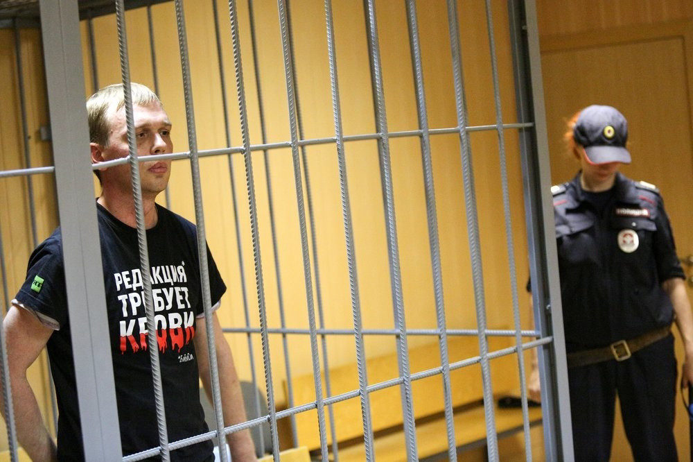 Иван Голунов в суде. Фото © Агентство городских новостей "Москва" / Кирилл Зыков 
