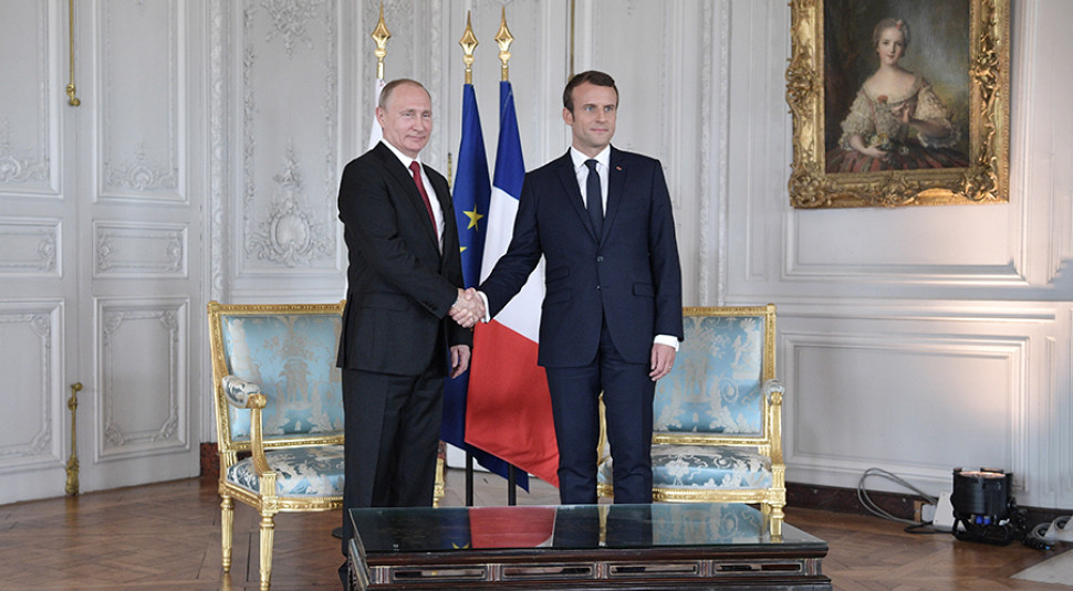 Президент России Владимир Путин и президент Франции Эмманюэль Макрон. Фото © Flickr / Mutualité Française
