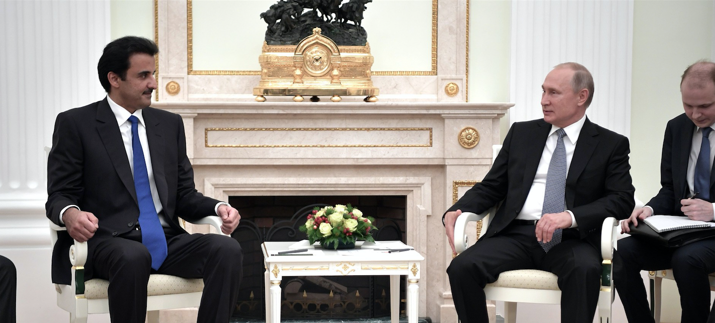 Эмир Катара Тамим бен Хамад Аль Тани и президент России Владимир Путин. Фото © Официальный сайт президента России
