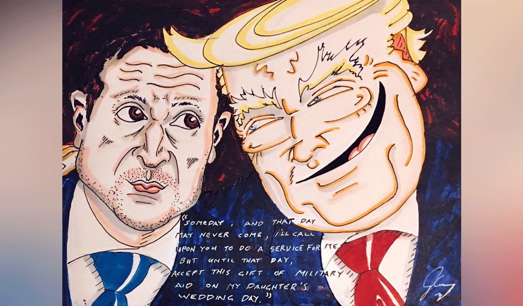 Джим Керри показал карикатуру на Трампа и Зеленского
