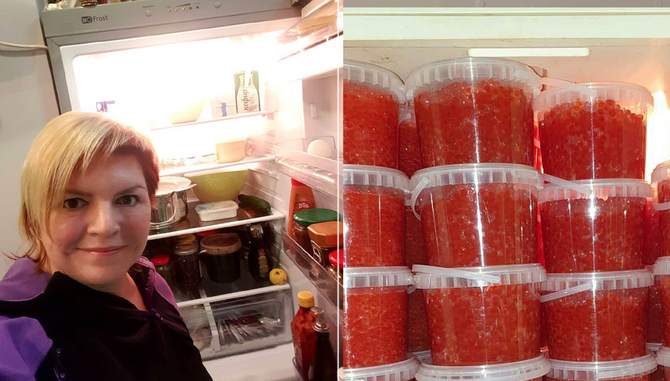 Икра мурманск. Холодильник полный икры. Холодильник для икры. Красная икра в холодильнике. Икорный холодильник.