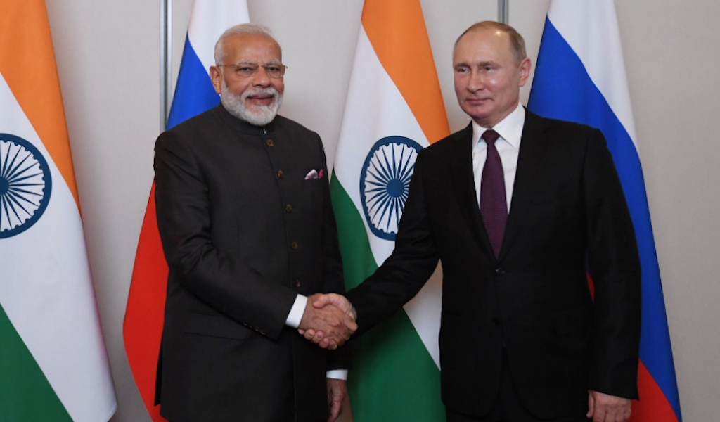 Премьер-министр Индии Нарендра Моди и президент России Владимир Путин. Фото © Twitter / Narendra Modi
