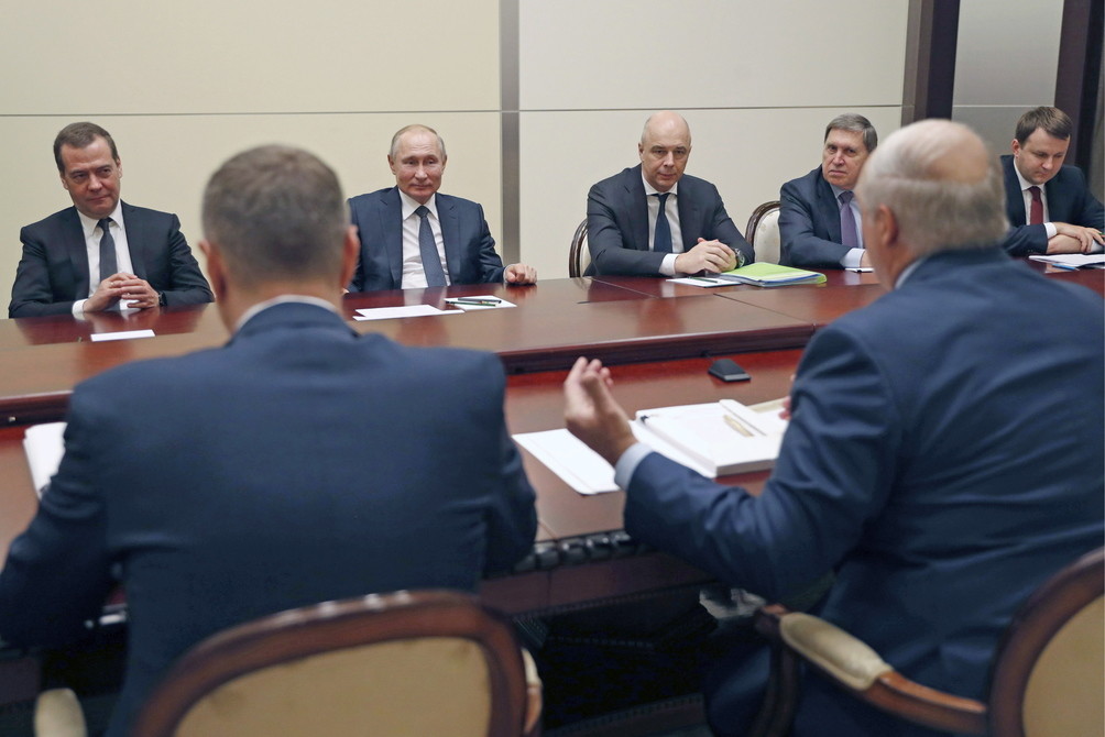 Переговоры президента России Владимира Путина и главы Белоруссии Александра Лукашенко. Фото © ТАСС / Дмитрий Астахов

