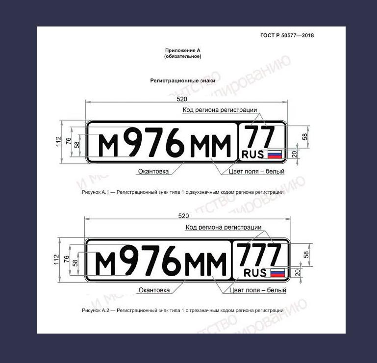Стандартный автомобильный номер нового образца Фото © Федеральное агентство по техническому регулированию и метрологии