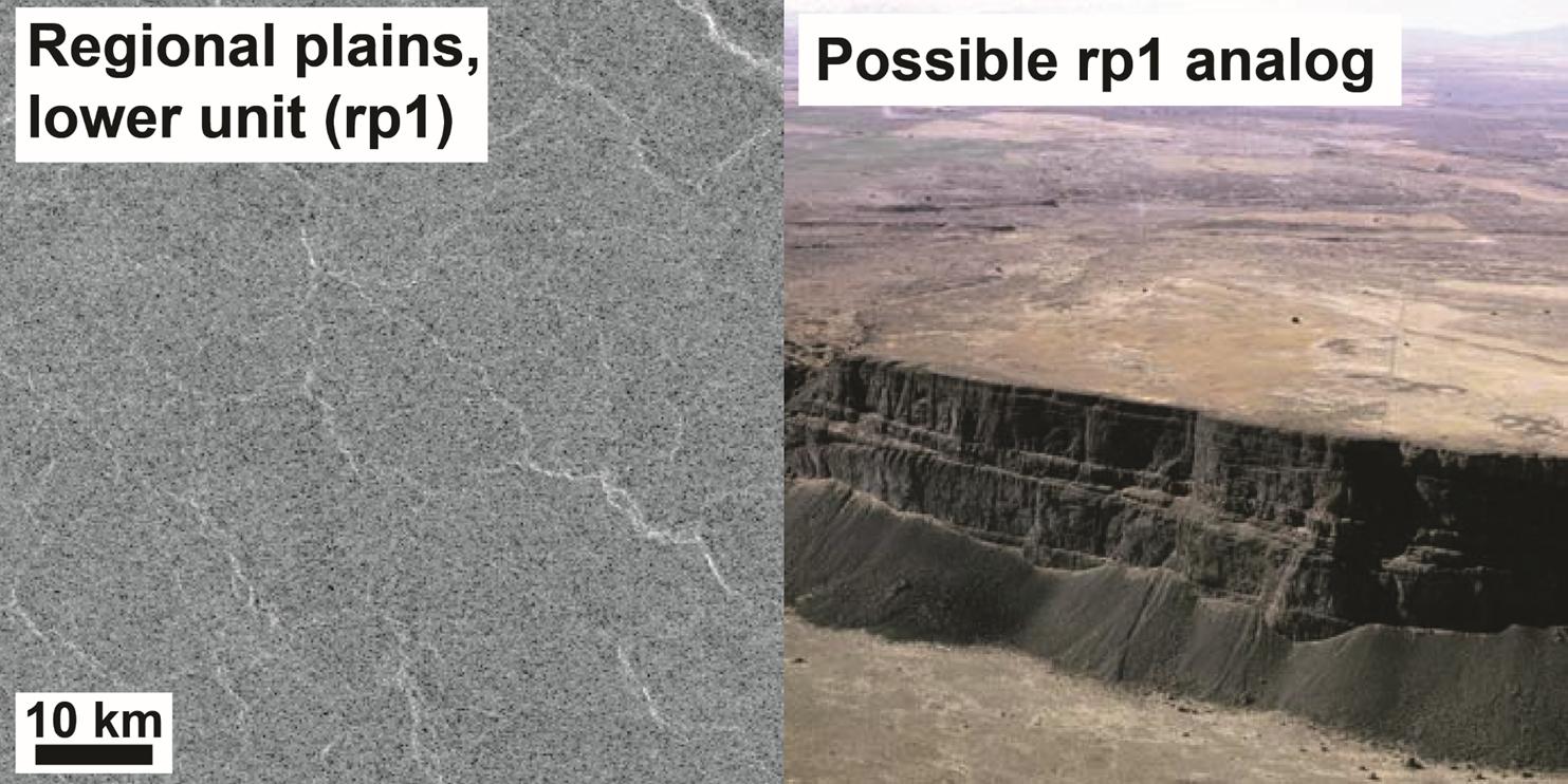 Пример равнины на поверхности Венеры (слева) и близкий к ней земной аналог. Фото © NASA, ГЕОХИ РАН