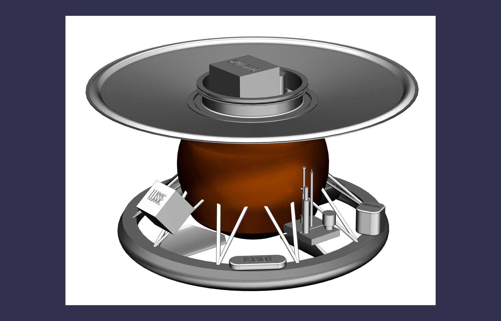 Схематичное изображение посадочного модуля. Изображение предоставлено НПО имени Лавочкина