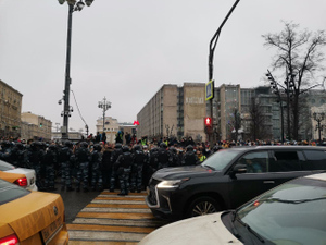 В МВД назвали количество участников несогласованного митинга в центре Москвы