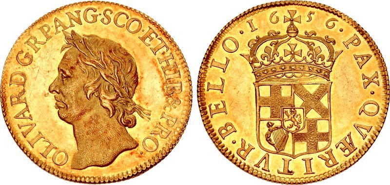 Золотая монета Оливера Кромвеля. Изображение © Wikimedia Commons