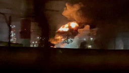 В Уфе на территории нефтезавода вспыхнул пожар — видео