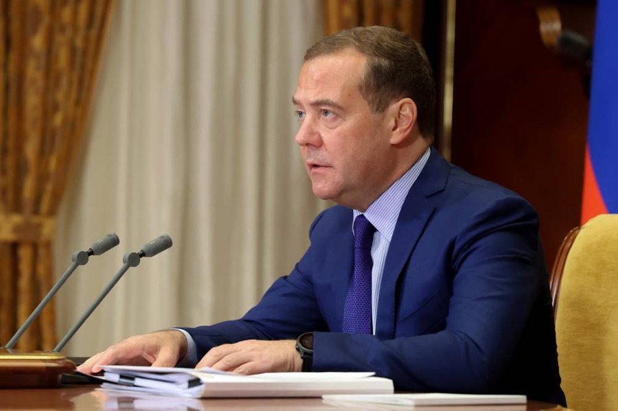 Замглавы Совбеза РФ Медведев. Фото © ТАСС / Екатерина Штукина
