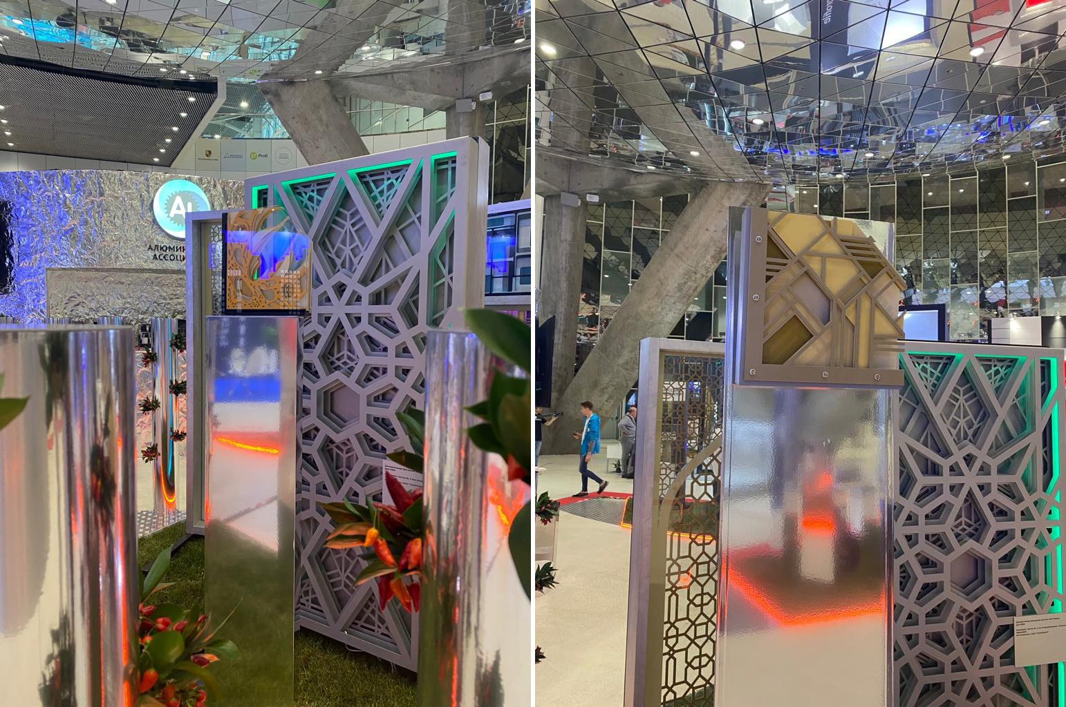 3D-панно из алюминия и стекла, используют в оформлении интерьеров. Например, станций метрополитена. Фото © Алюминиевая ассоциация