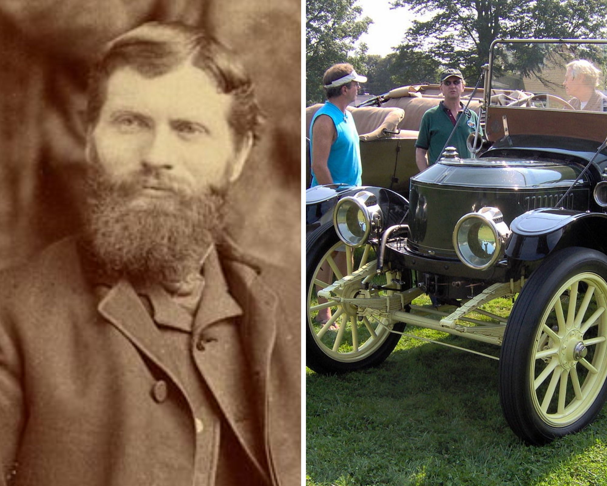 Фрэнсис Эдгар Стэнли и паромобиль Stanley 1912 года. Фото © Wikimedia Commons
