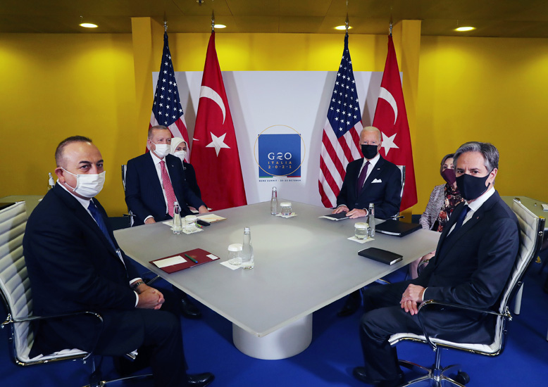 Встреча Реджепа Тайипа Эрдогана и Джозефа Байдена в Риме на G20. Фото © Сайт президента Турции