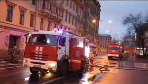 Пожар произошёл в историческом здании дома Басевича в Петербурге