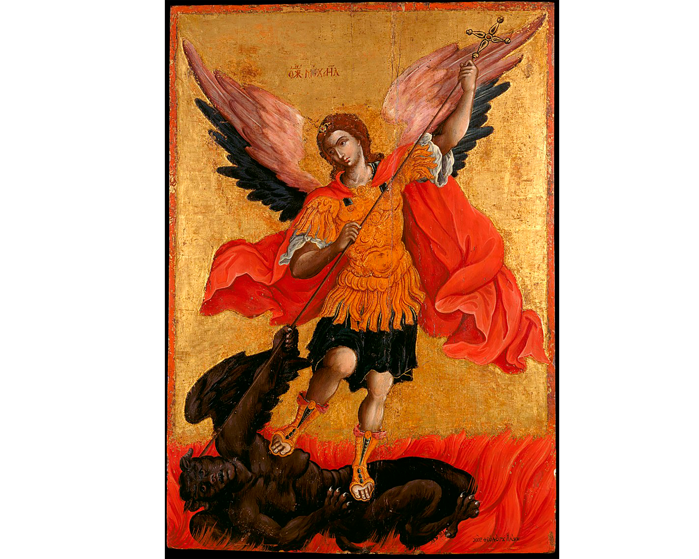 Архангел Михаил на иконе Теодора Пулакиса, 2-я половина XVII века. Фото © Wikipedia