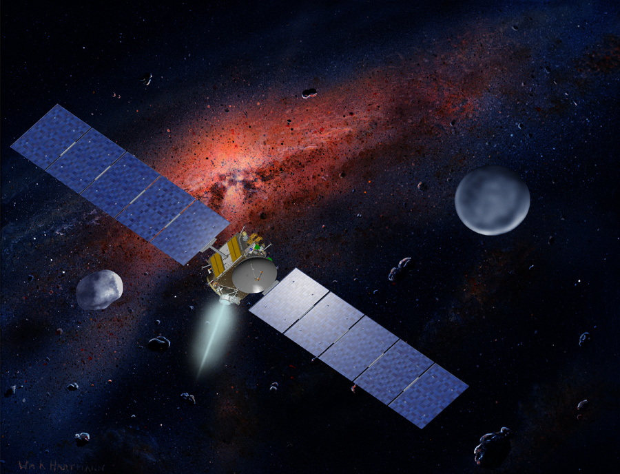 <p>АМС Dawn в межпланетном полёте (компьютерная графика). Фото © Wikipedia</p>
