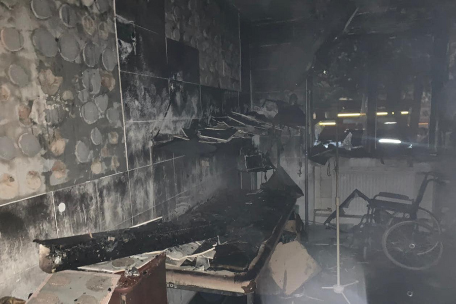 Последствия пожара в реанимации больницы под Ивано-Франковском. Фото © Офис генерального прокурора Украины