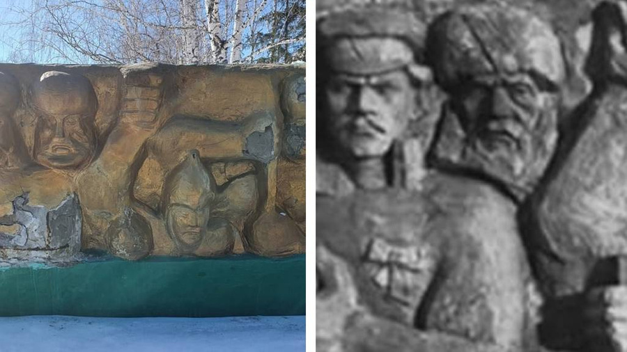Слева — отреставрированный монумент, справа — оригинал 1973 года. Фото © "ВКонтакте" / "[ТК] ТИПИЧНЫЙ КАТАЙСК"