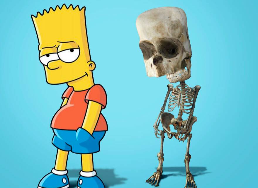 Давно хотели узнать, но боялись спросить: как выглядят скелеты самых странных мультяшных героев