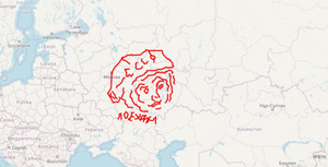 Семья из Москвы нарисовала портрет Гагарина на карте во время автопробега по стране