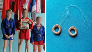 В Подмосковье детям-самбистам вместо медалей вручили сушки на ниточке
