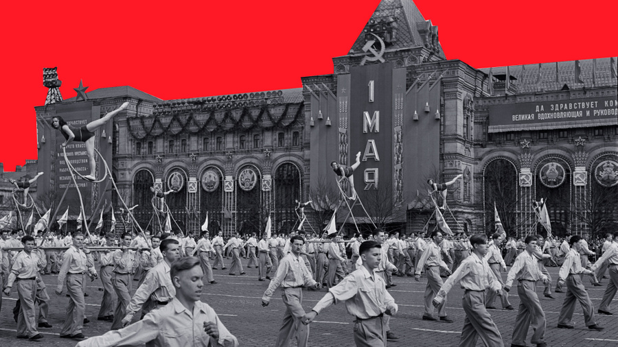 <p>Шествие физкультурников на Красной площади во время первомайского парада, 1956 год.<em style="font-style: italic;"> </em>Обложка © ТАСС</p>