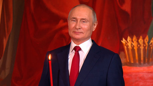 Путин приехал на пасхальное богослужение в храм Христа Спасителя