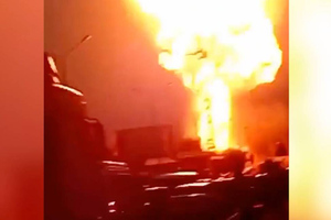 Мощный взрыв на АЗС в Душанбе попал на видео