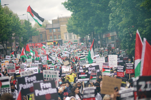 Улицы Лондона заполнили тысячи человек, выступающих в поддержку Палестины