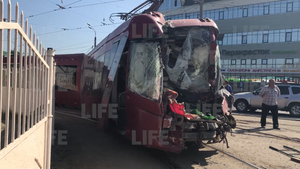 В Казани столкнулись два трамвая, четыре человека пострадали