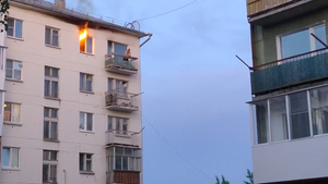 Житель Урала вместе с собакой познал дзен на балконе, пока горела его квартира

