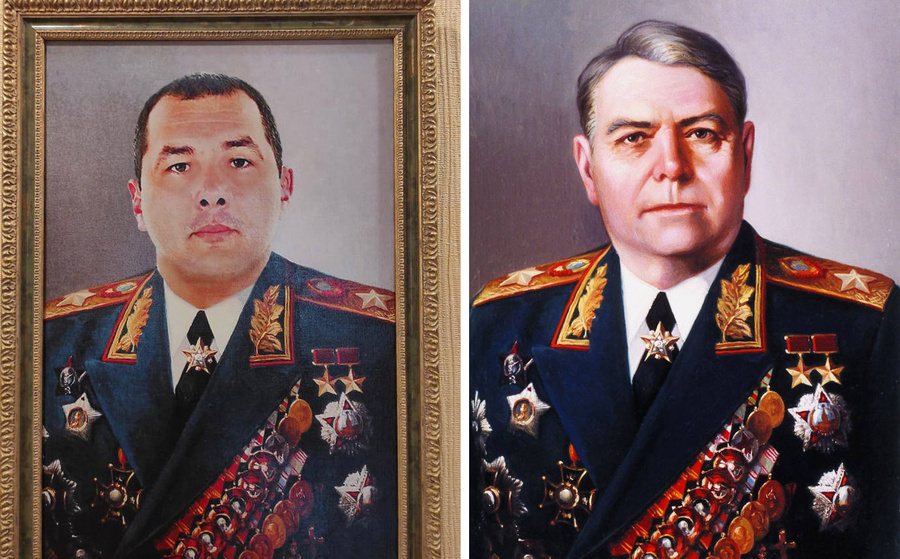 Экс-начальник МРЭО Таганрога (слева) и маршал Александр Василевский (справа). Фото © Соцсети