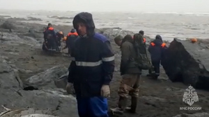 Обломки, скалы, туман: МЧС показало видео с места крушения Ан-26 на Камчатке