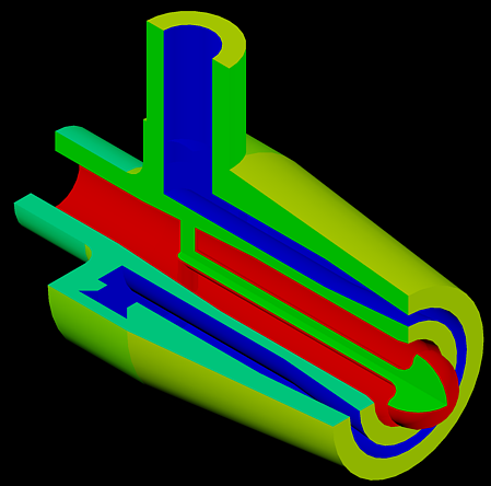 Схема устройства для подачи топлива в двигателе Merlin. Штифтовая форсунка. Фото © Википедия