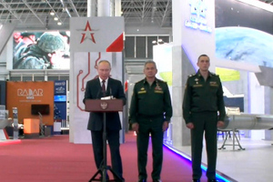 Путин принял участие в церемонии закладки новых кораблей и подлодок