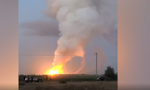 В горящей воинской части в Казахстане прекратились взрывы
