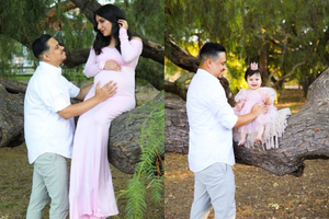 Вдовец повторил трогательные фото с беременной женой, вместо которой теперь позировала их дочка