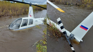 В Чите вертолёт экстренно сел на воду