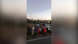 На Кубани автобус со студентами вылетел в кювет