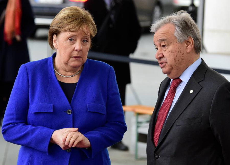<p>Ангела Меркель и Антониу Гутерриш © ТАСС / AP Photo / Jens Meyer</p>