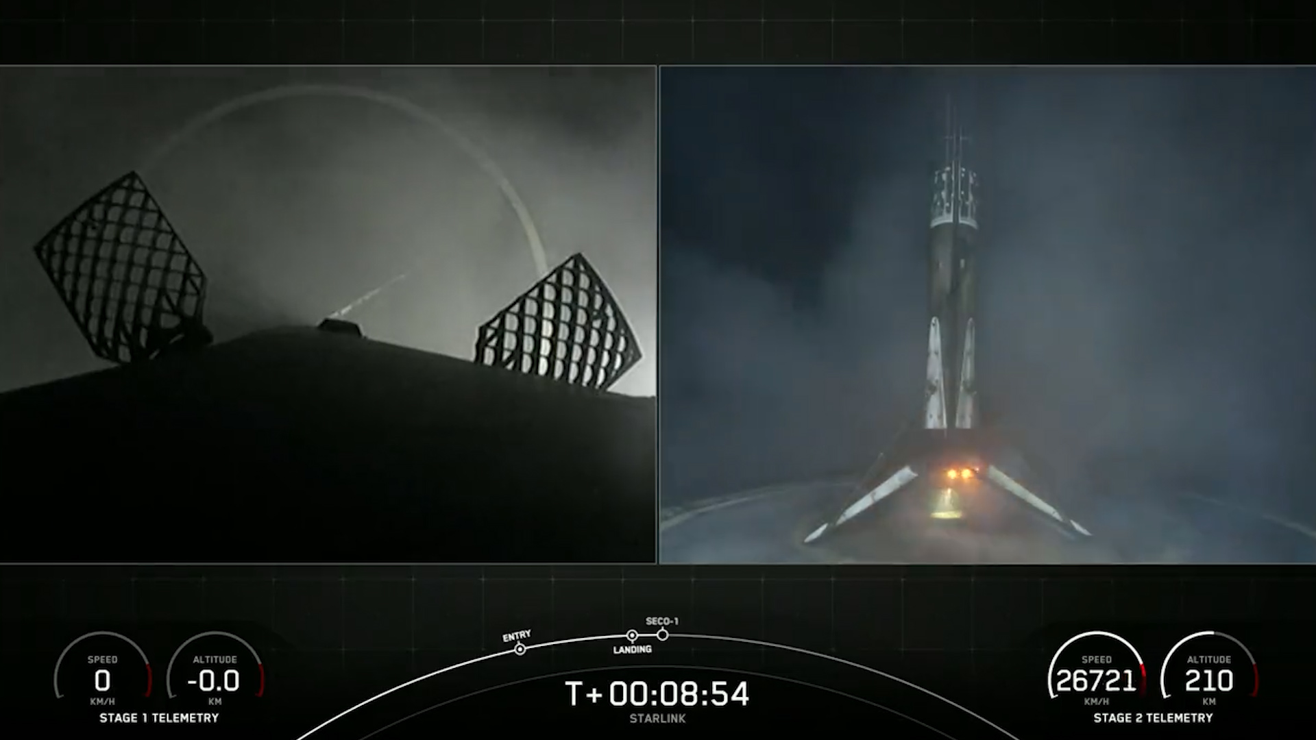 Компания SpaceX запустила ракету Falcon 9 со спутниками Starlink
