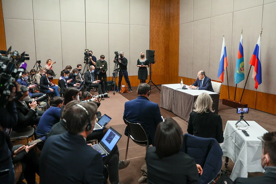 <p>Пресс-конференция Лаврова после переговоров с Блинкеном © МИД РФ</p>