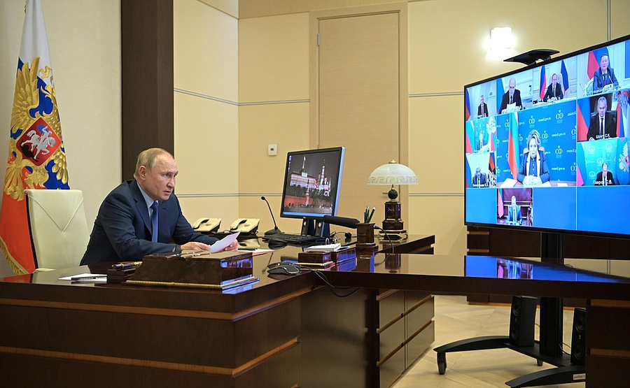 Президент России Владимир Путин на совещании с постоянными членами Совбеза. Фото © kremlin.ru