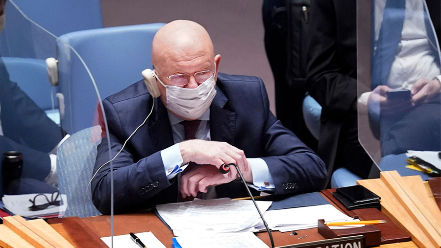 <p>Василий Небензя на заседании Совбеза ООН. Фото © ТАСС / AP Photo / Richard Drew</p>