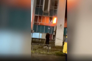 Здание телерадиокомпании "Мир" загорелось в Алма-Ате