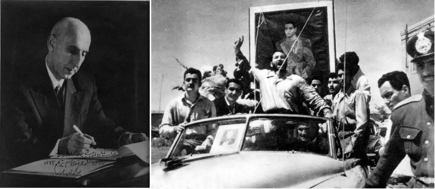 Премьер-министр Мохаммед Моссадык (слева). Один из лидеров переворота — Шабан Джафари по кличке Шабан Безбашенный/Безмозглый. Фото © Wikipedia